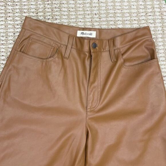 MADEWELL The Perfect Vintage Wide-Leg Pant Faux Leather Edition Size 30 - Picture 8 of 13